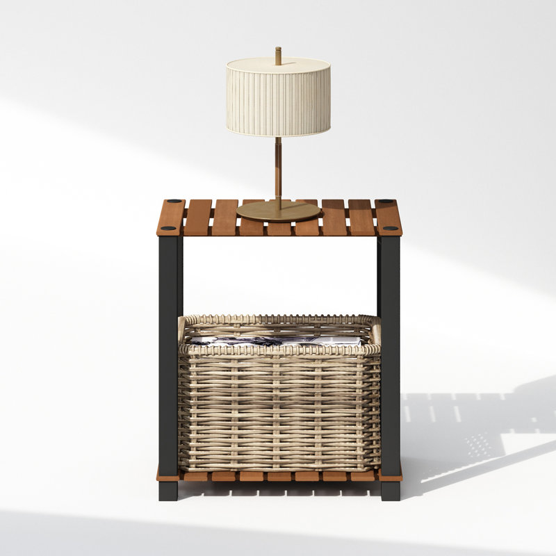 Waad Solid Wood Top End Table