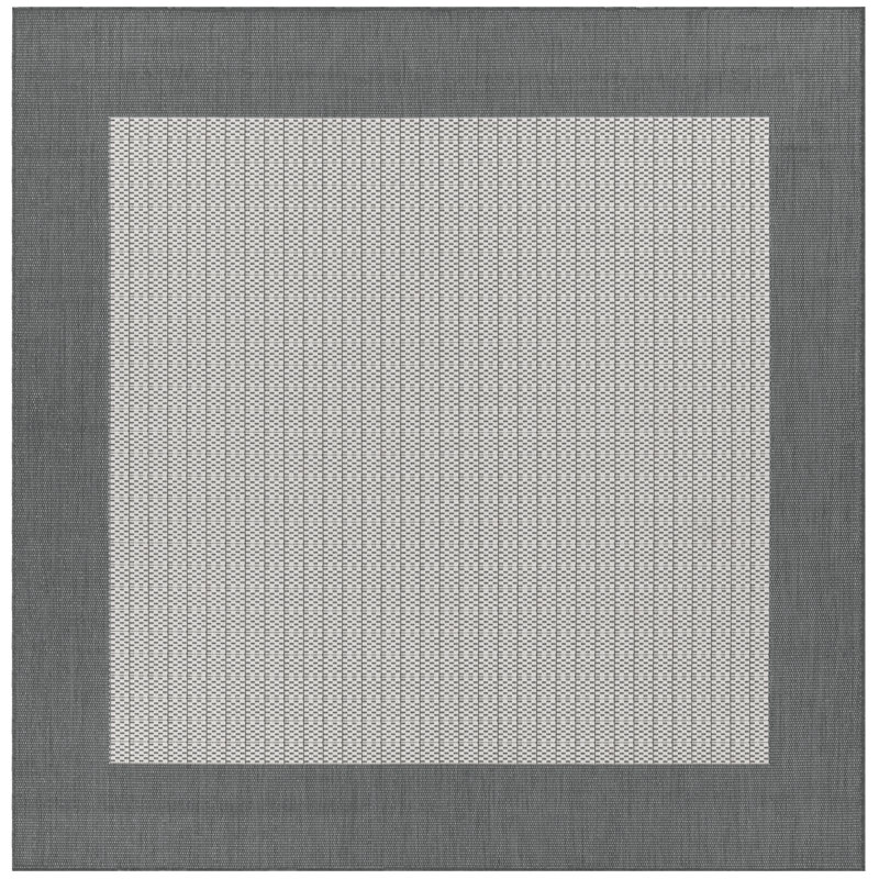 Tapis intérieur / extérieur gris Sania, Carré 7 pi 6 po