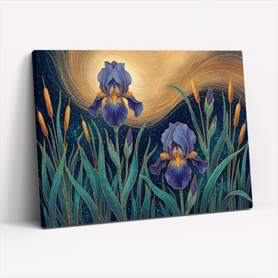 Iris Night Canvas Wall Art Oil Painting Print Set Of 1