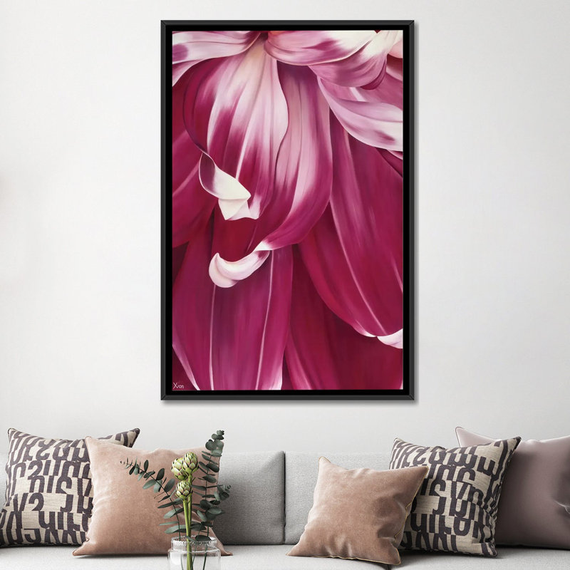 « arti tulipe i », impression sur toile, H 48 po x l 32 po x P 1,5 po, Toile avec cadre noir, Pas de tapis