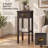 Slim Brown Accent Table 29.35" Tall, Featuring Drawer and Lower Shelf for Compact Spaces