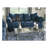 Sensations Microfiber Pillow Back Sofa, Navy Blue