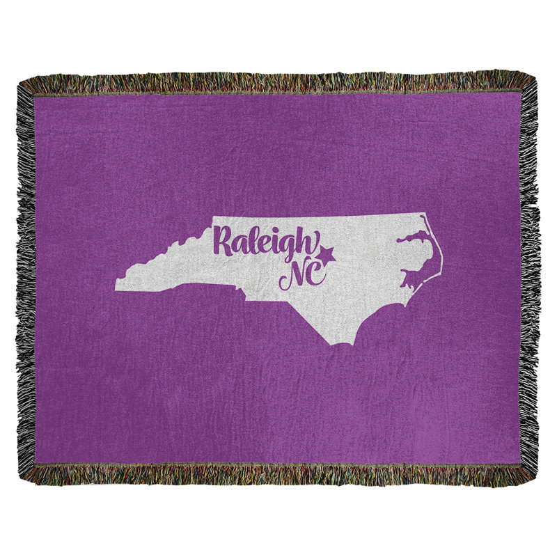Jeté en coton raleigh north caroline, 37 po x 52 po, Violet
