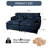 Deep Seat Sectional Cloud Sofa With 2 Ottomans & Soft Pillows, Loveseat Modular Couch For Living Room, Apartment,DIY Combination,Blue-340000371