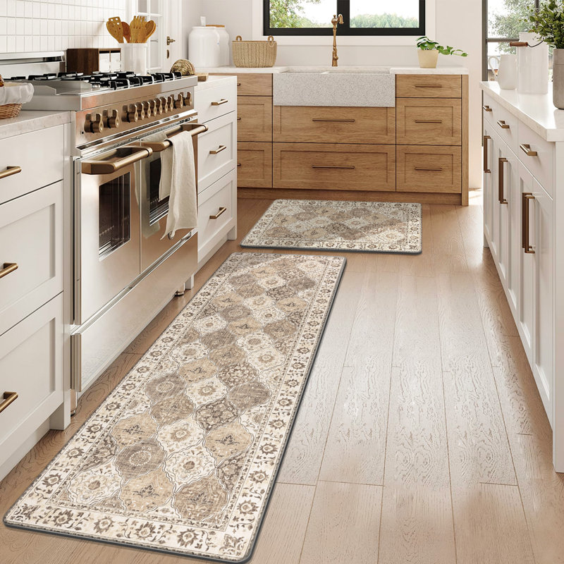 Tapis de cuisine anti-fatigue sur pied (ensemble de 2), Beige