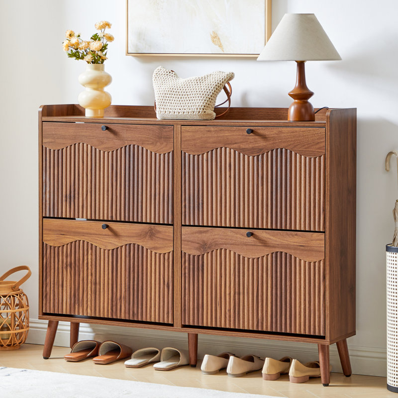 Armoire de rangement pour chaussures 16 paires, Brun