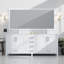 Meuble-lavabo double blanc 84 po X P 22 po D, avec plateau en marbre de Carrare