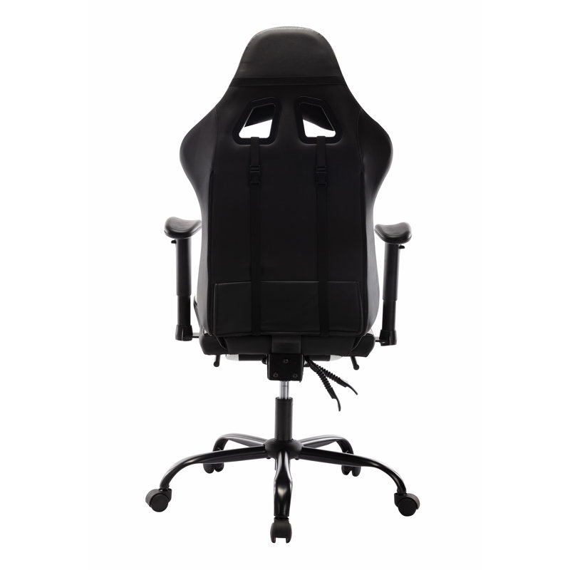 Inbox Zero Gustava Adjustable Reclining Ergonomic Faux Leather Swiveling PC & Racing Game Chair with Footrest