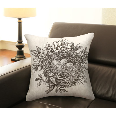 Floral Linen Throw Pillow