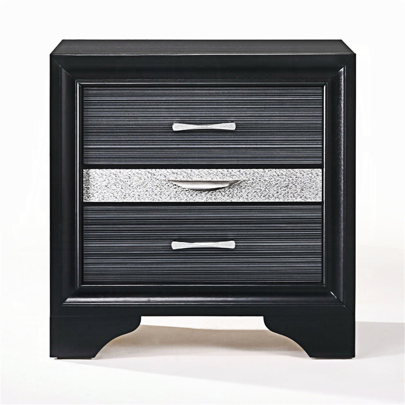 Table de chevet avec tiroir, Noir