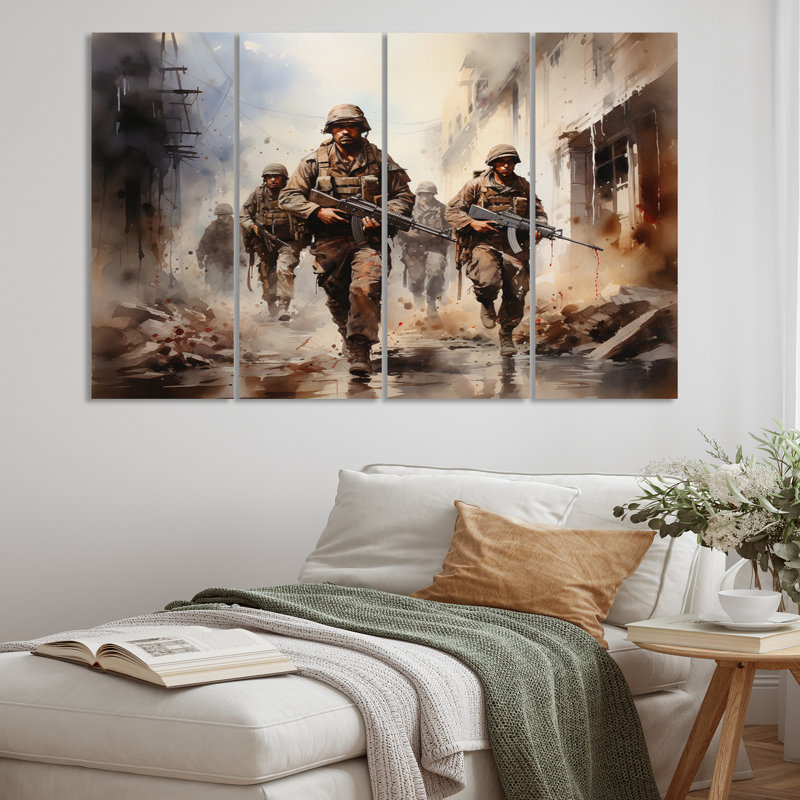 4 pièces US Military In Mission II, Wrapped Canvas