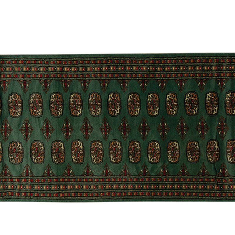 Hand Knotted Wool Area Rug in Green