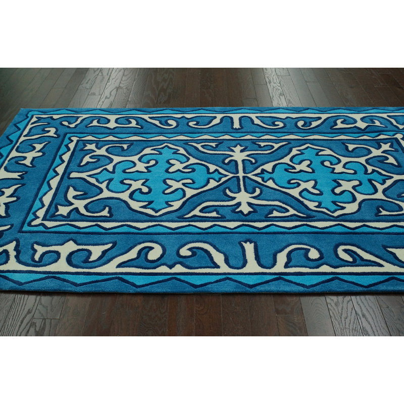 Tapis bleu Irmine, 7 pi 6 po x 9 pi 6 po
