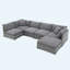 Canapé modulaire en chenille surdimensionné 125,5 po à 6 sièges avec repose-pieds mobile 125,5 po-1902956141