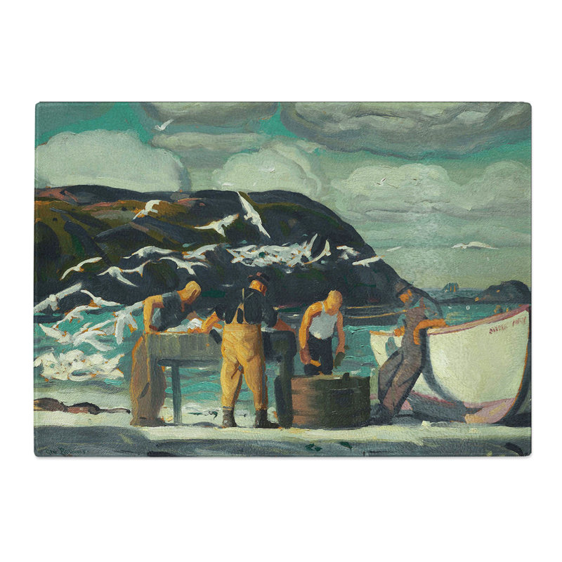 Cleaning Fish by George Bellows Chopping Board, 0.4cm H x 28.5cm W x 39cm L