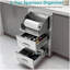 Armoire de cuisine en acier inoxydable avec 3 tiroirs et porte-essuie-tout, l 17 po x H 30 po x P 21 po, organisateur de rangement durable pour le comptoir ou sous l'armoire