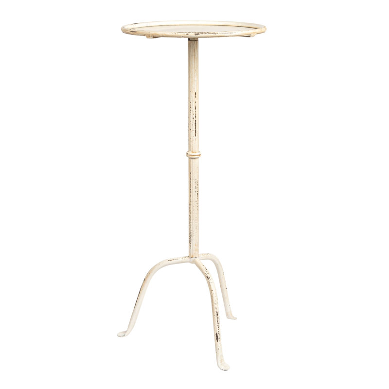 Miranda Metal End Table, White