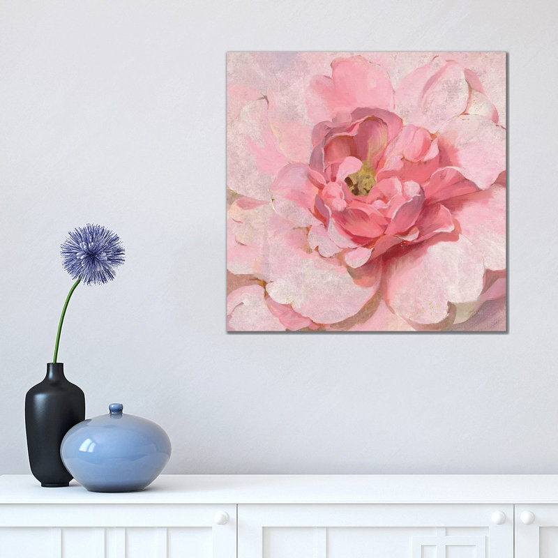 Blushing Metallic Peony by Danhui Nai - Wrapped Canvas Painting, 45.72 cm H x 45.72 cm W x 1.91 cm D