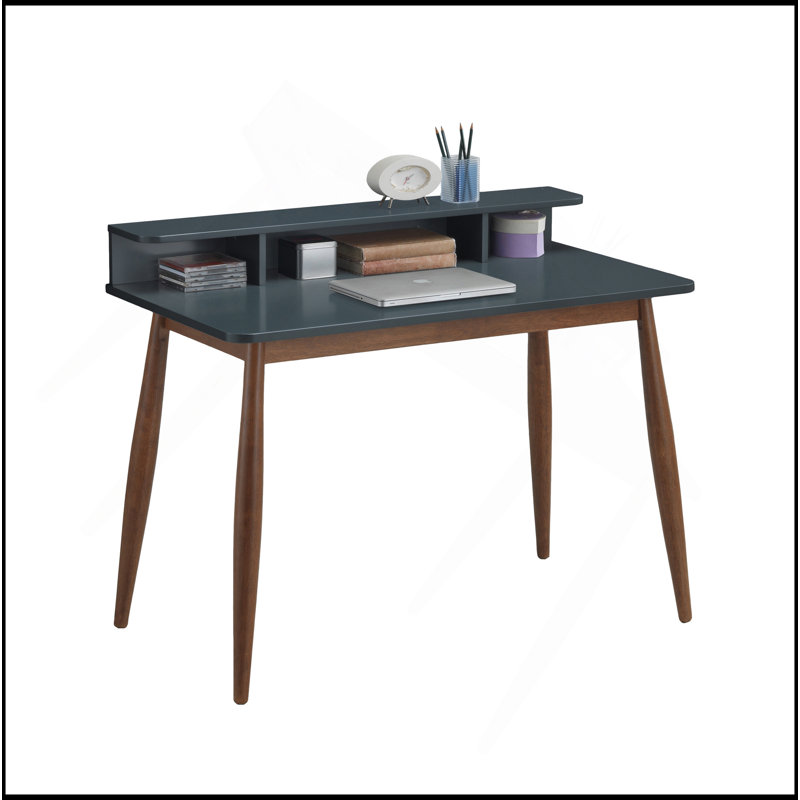 Bureau d'écriture Mid-Century, Gris/noyer
