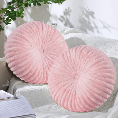 Coussins décoratifs ronds décoratifs pour canapé-lit - 2 pièces Coussin artisanal froncé à la citrouille, coussin de sol en velours doux et durable pour la décoration intérieure, le salon et le canapé