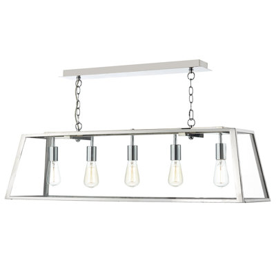 Rochelle 5 - Light Silver Lantern Pendant