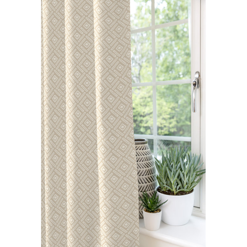 Honig Outdoor Cotton Blackout Curtain Pair, Taupe/Grey, 167 W x 182 D cm