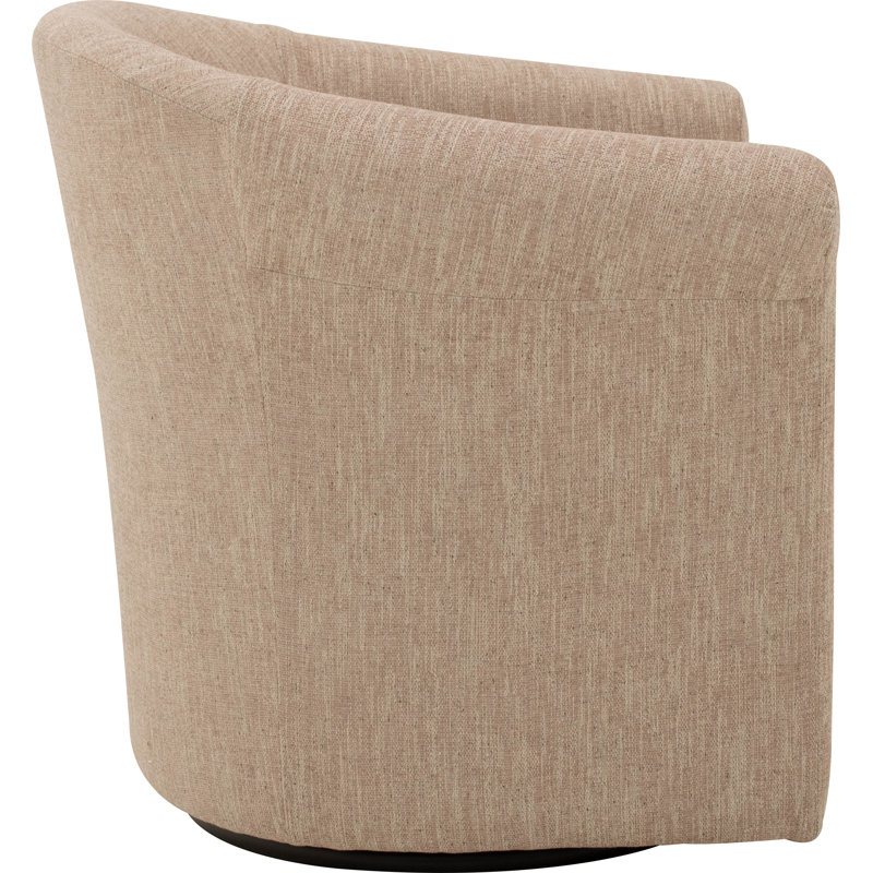 Anstett Upholstered Swivel Barrel Chair, Hapden Blush Pink 100% Polyester
