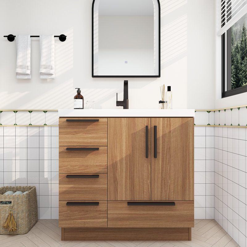 Havendale 36" Free Standing Vanity With Acrylic Sink, Natural