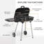 Barbecue au charbon portatif de 21 po avec roulettes et tablette inférieure Outsunny, fumoir pour barbecue avec évents réglables sur le couvercle