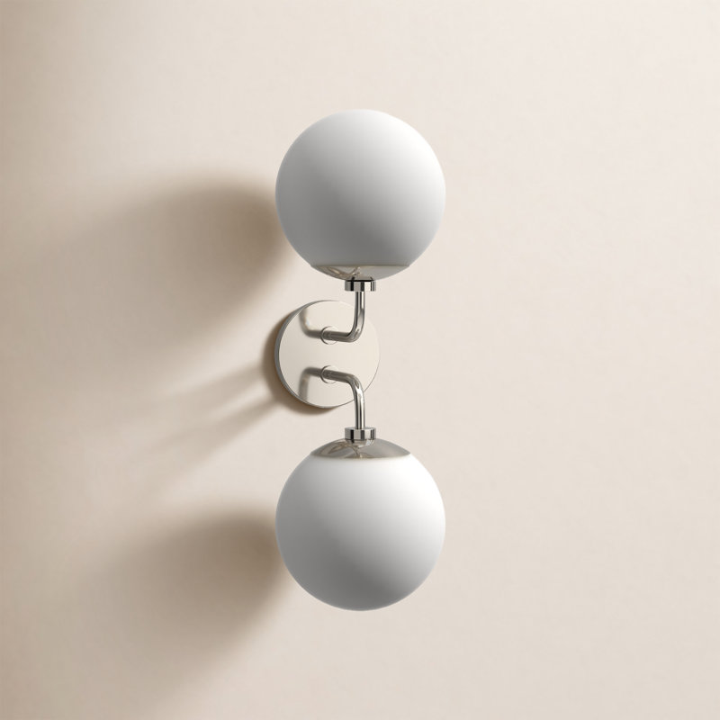Luna Steel Armed Sconce, Polished Nickel