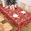 Red Oil-Proof Fabric with Reindeer & Snowflake Print | Washable Durable Holiday Cover for Indoor/Outdoor Party Decor-1368962111