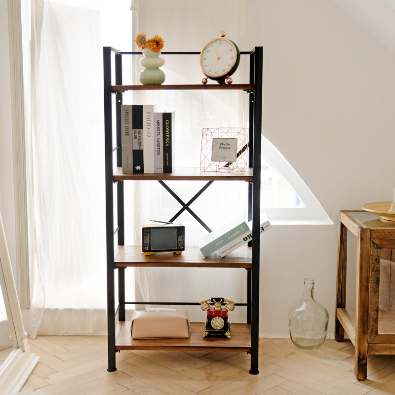 Bibliothèque étagère Iron, Noir, (4 tablettes) H 50,4 po x l 23,6 po x P 12,6 po
