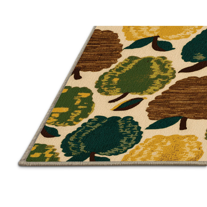  Tapis lavable avec pommes et sucre, Rond 6 pi