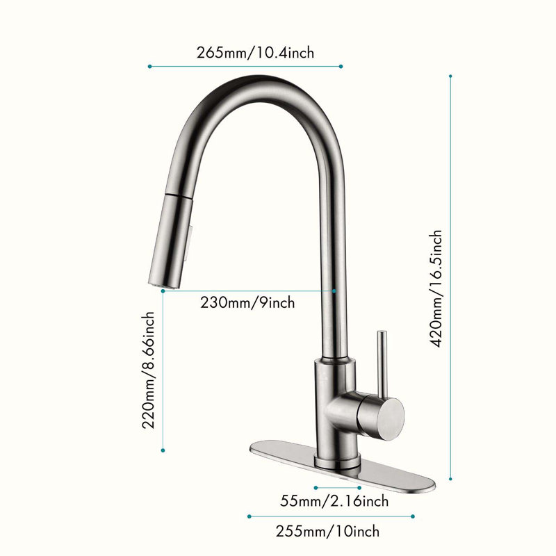 HOOSENG Pull Down Touch Kitchen Faucet, Brushed Nickel