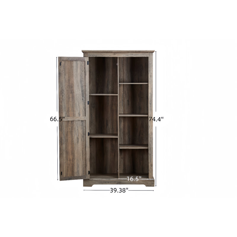 Versatile Tall Storage Cabinet With Barn Door Design, Ideal For Organizing And Decorating Your Space., Grey Wash