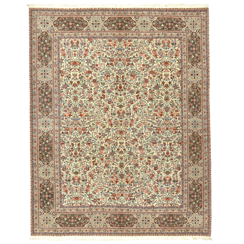 Tapis rectangulaire en laine noué à la main