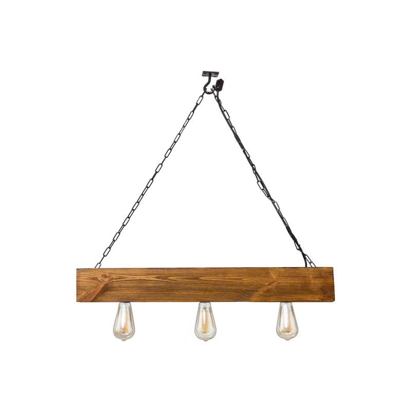 Kepler 3 - Light Kitchen Island Pendant, Rustic Satin Oak