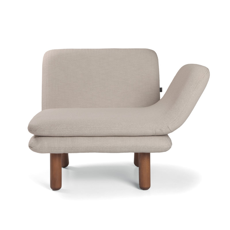 Cross One Arm, Gray Polyester Blend, Light Walnut