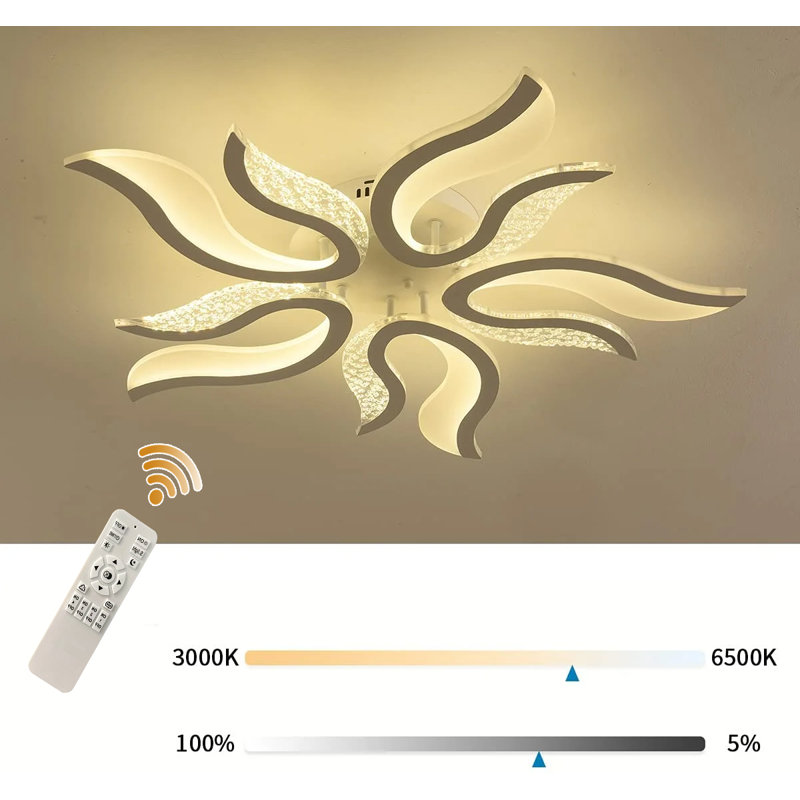 Mairie 5-Light 30.7" Acrylic LED Semi Flush Mount