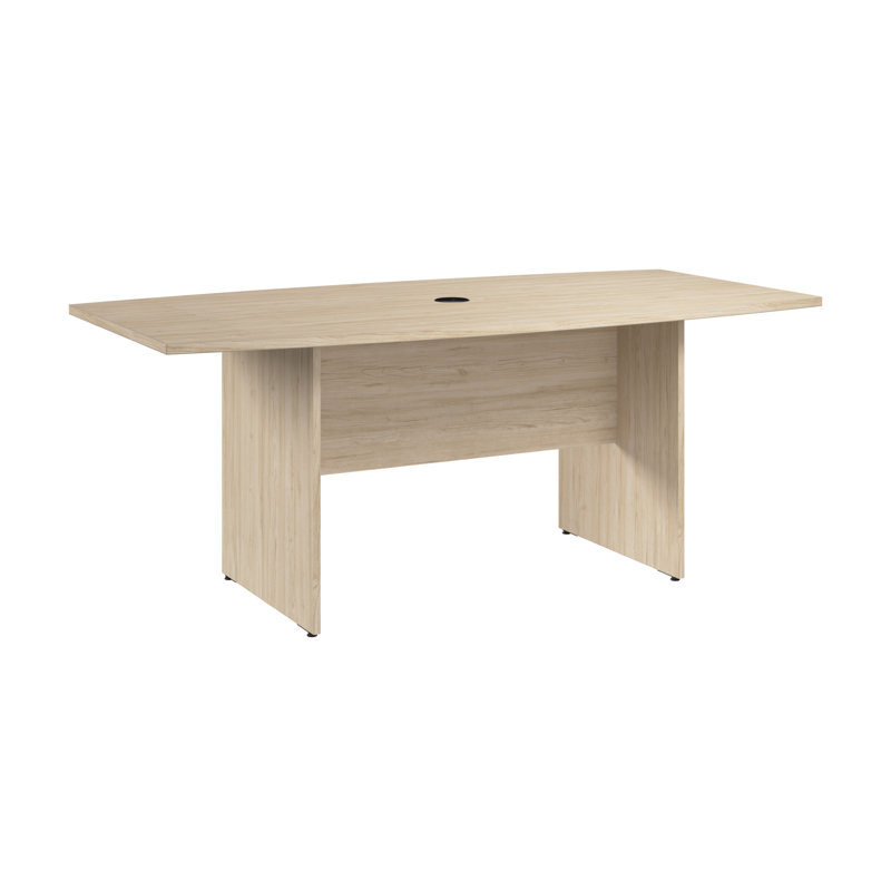 Bush Business Furniture 72-Inch Office Conference Table With Wood Base, Natural Elm