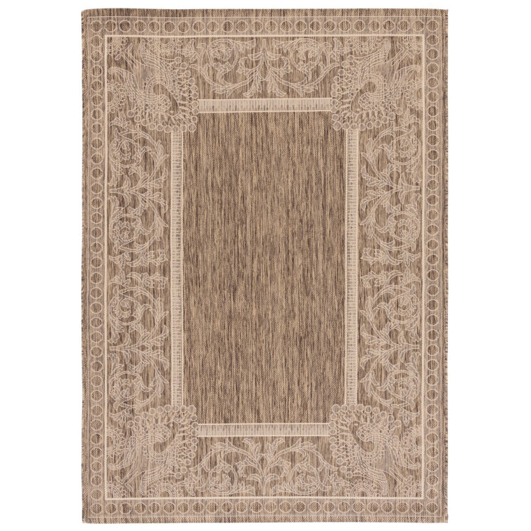 Arneshia Floral Brown/Natural Area Indoor/Outdoor Area Rug