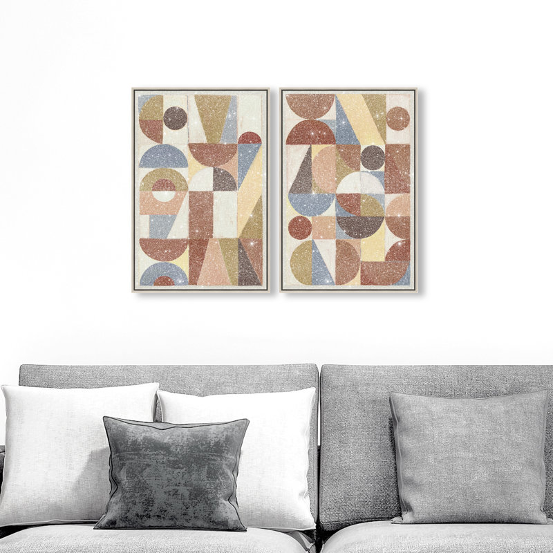 Tiled Set Set by Oliver Gal, 32"H x 22"W, Silver Floater Frame