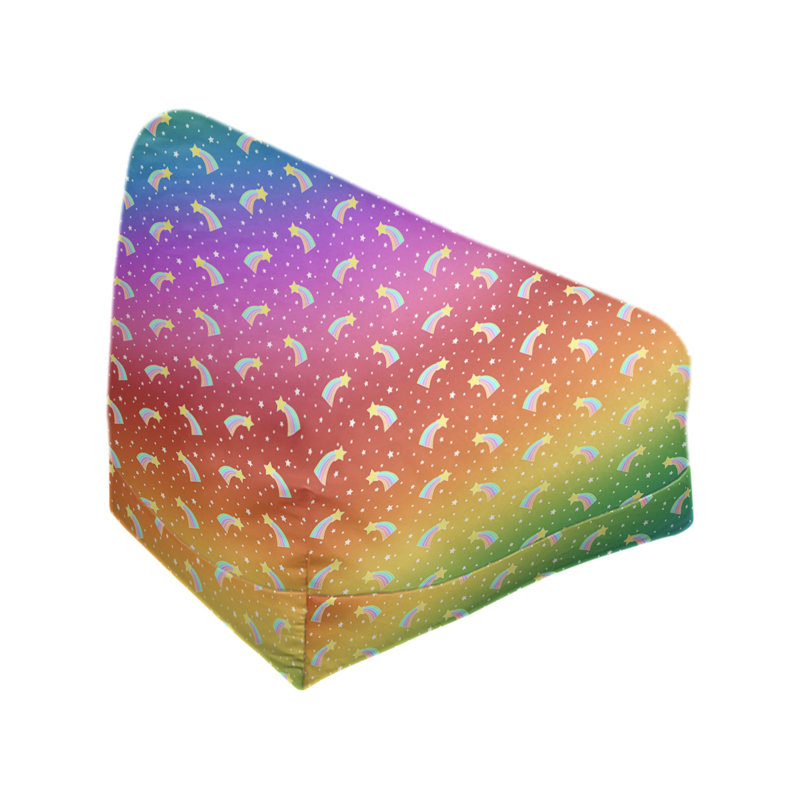 Housse de sac de pois Leffel, H 38 po x l 42 po x P 29 po, Pouf fauteuil, Magenta / vert lime / bleu-vert clair