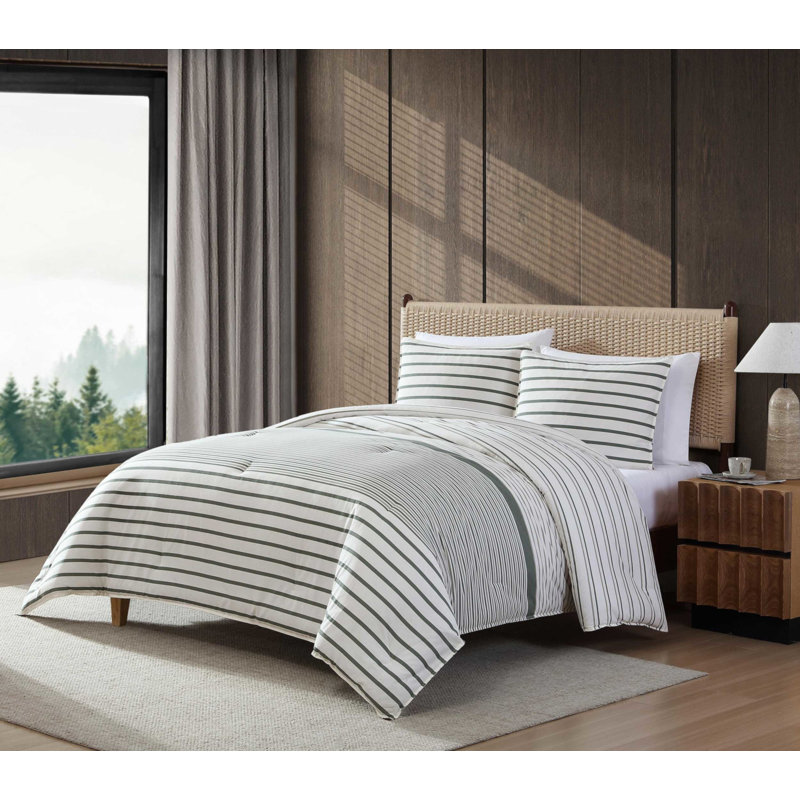Ensemble de housse de couette en coton Eddie Bauer Cooper, Housse de couette très grand et 2 taies, Vert