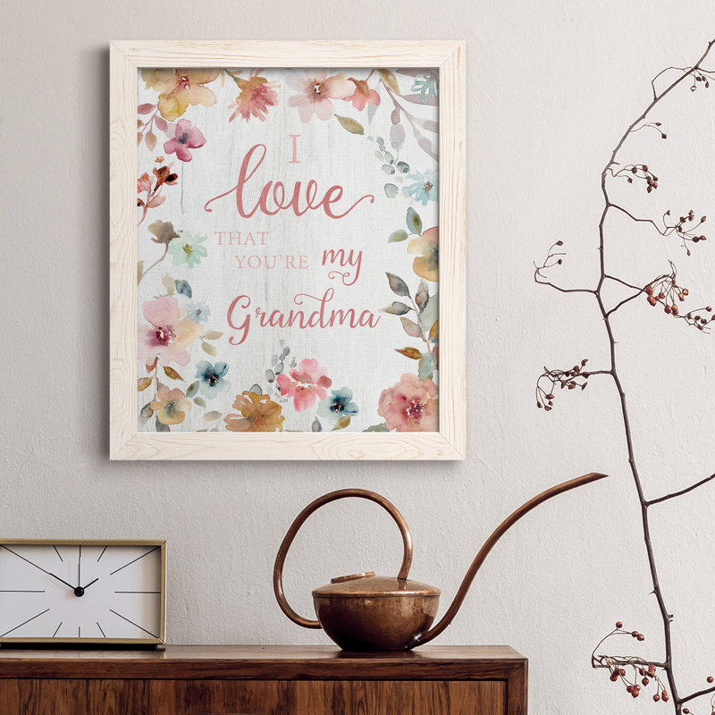 «Love Grandma», art textuel sur toile, Blanc, H 44 po x l 31 po x P 1 po