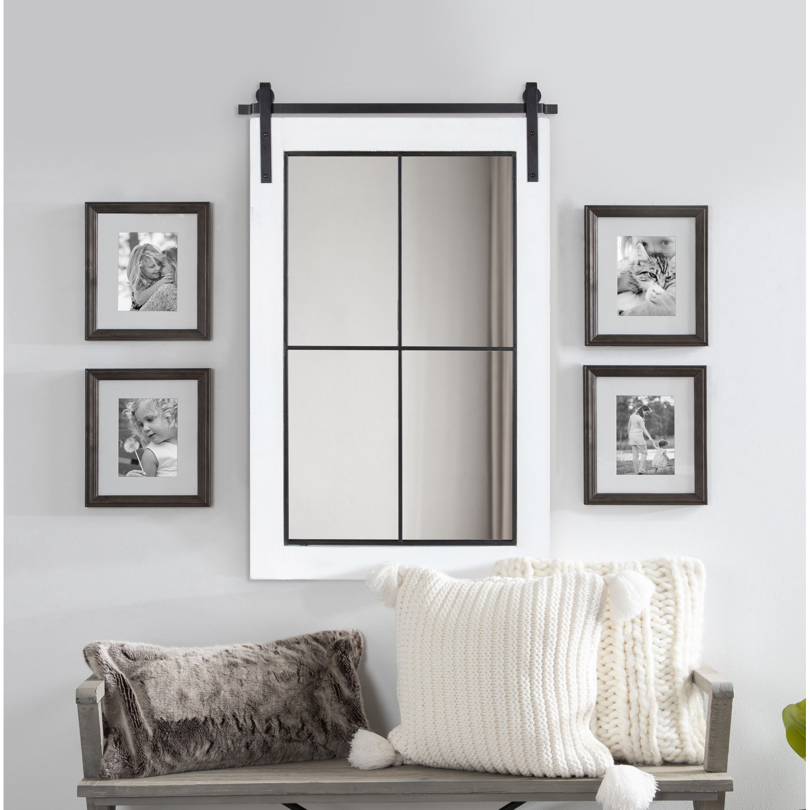 Enora Accent Mirror, White, 37" x 22"