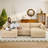 Luna 5-piece 112.6"W Chenille Modular Sectional, Seat Underneath Storage Basket, 2 Storage Ottomans-1120723789