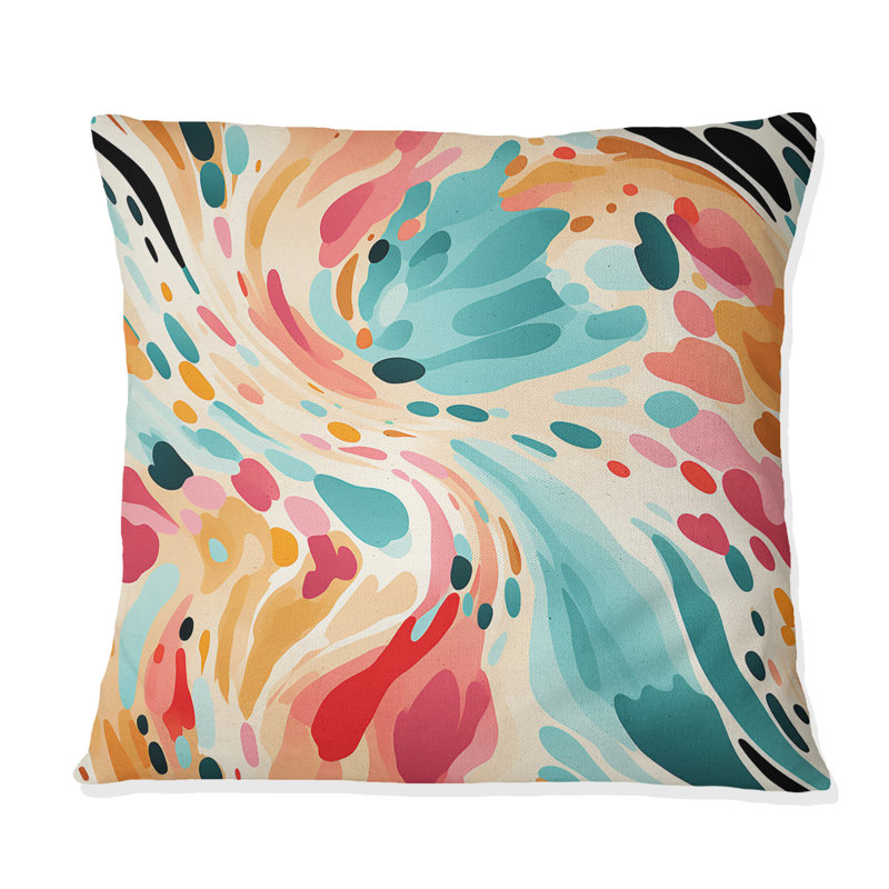 Multicolore Feather Fury III - Coussin décoratif imprimé, H 16 po x l 16 po