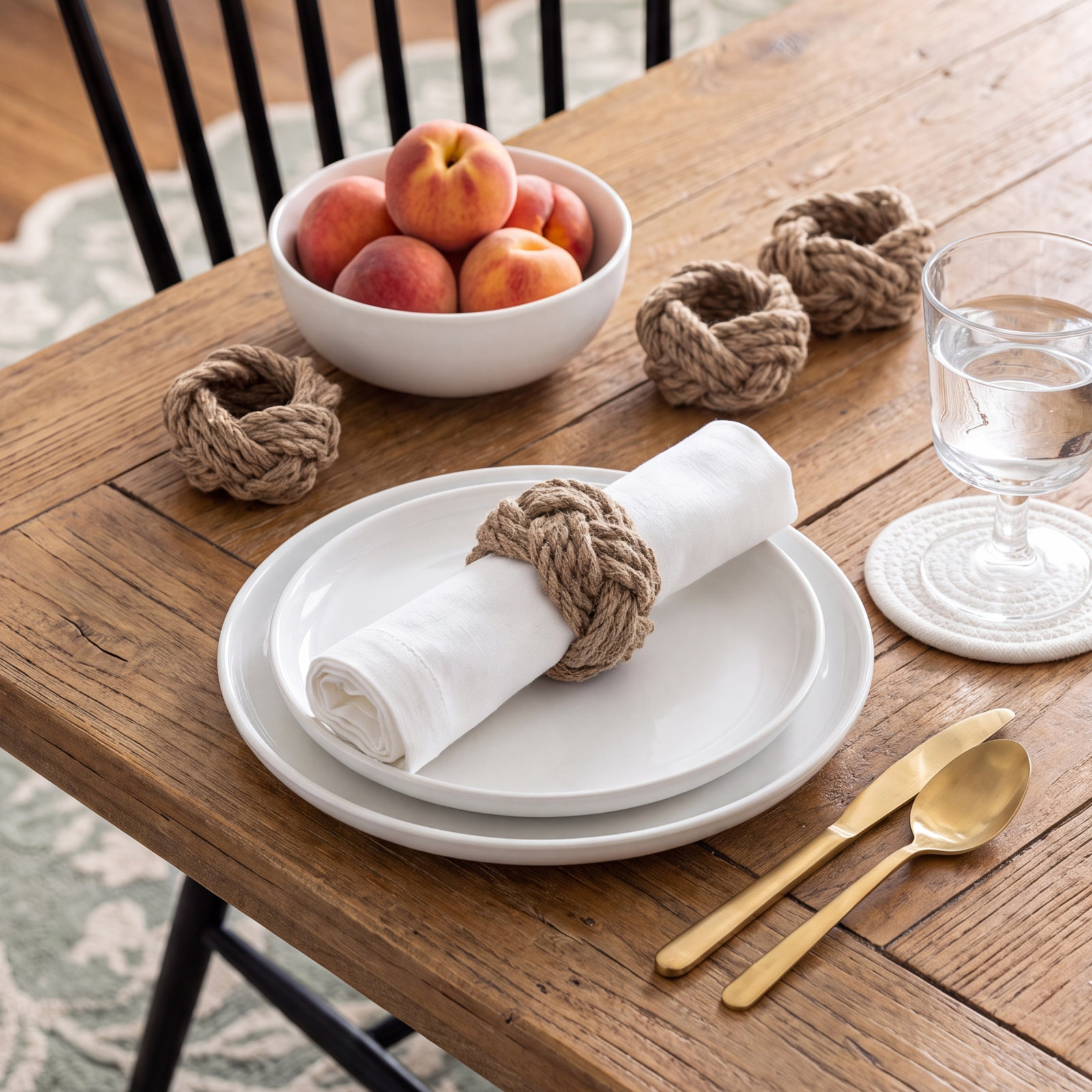Over and Back Woven Rope Napkin Rings