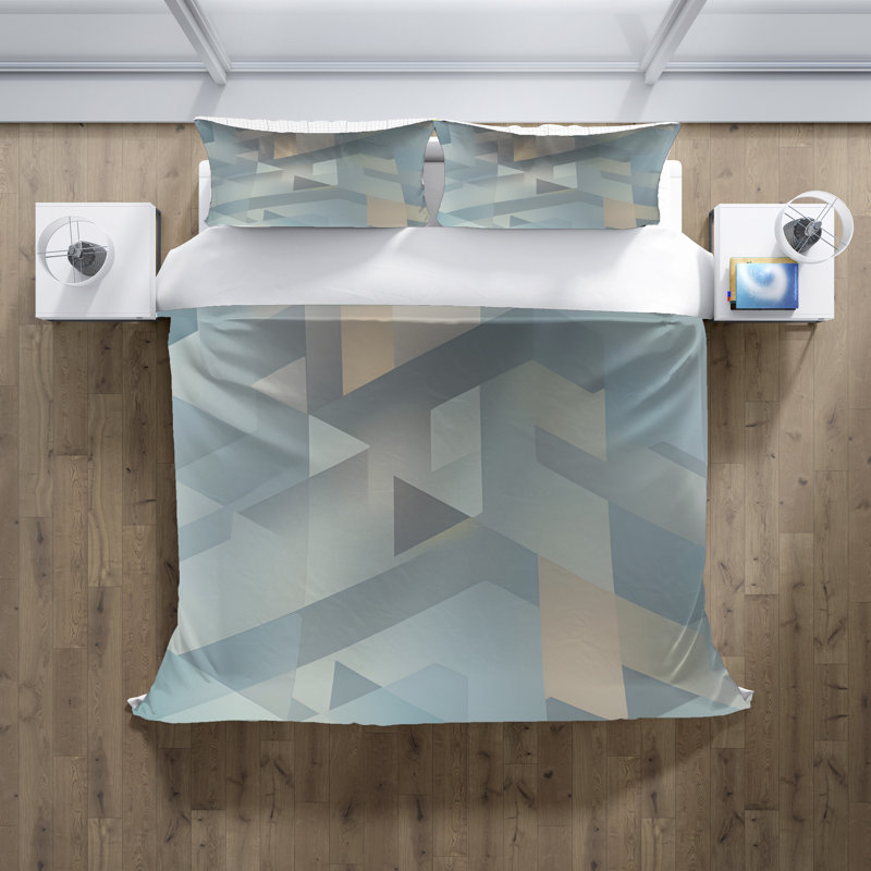 Polyester Abstract Duvet Cover, King Duvet Cover + 2 King Shams